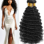 Deep Wave Hair Bundles – 100% Unprocessed Human Hair, Soft & Bouncy, Natural Black, Tangle-Free, Long-Lasting, for Weaving & Wig Making