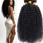 Kinky Curly Hair Extensions – 100% Human Hair, Natural Black, Soft & Bouncy, Tangle-Free, Long-Lasting, for African American Women