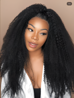 Kinky Curly Hair Extensions – 100% Human Hair, Natural Black, Soft & Bouncy, Tangle-Free, Long-Lasting, for African American Women