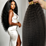 Kinky Straight Hair Bundles – 100% Unprocessed Human Hair, Natural Black, Soft & Full, Tangle-Free, Heat-Friendly, for African American Women
